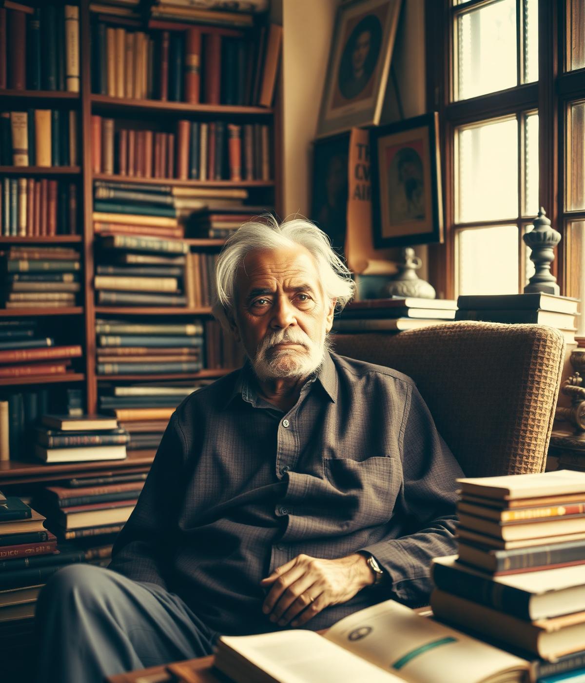 A lifelong collector in his study